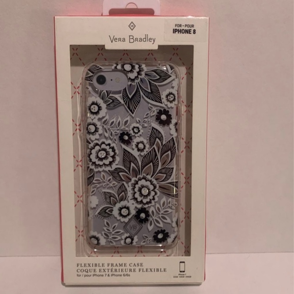 Vera Bradley Black and White Floral w/ Bling iPhone SE Case